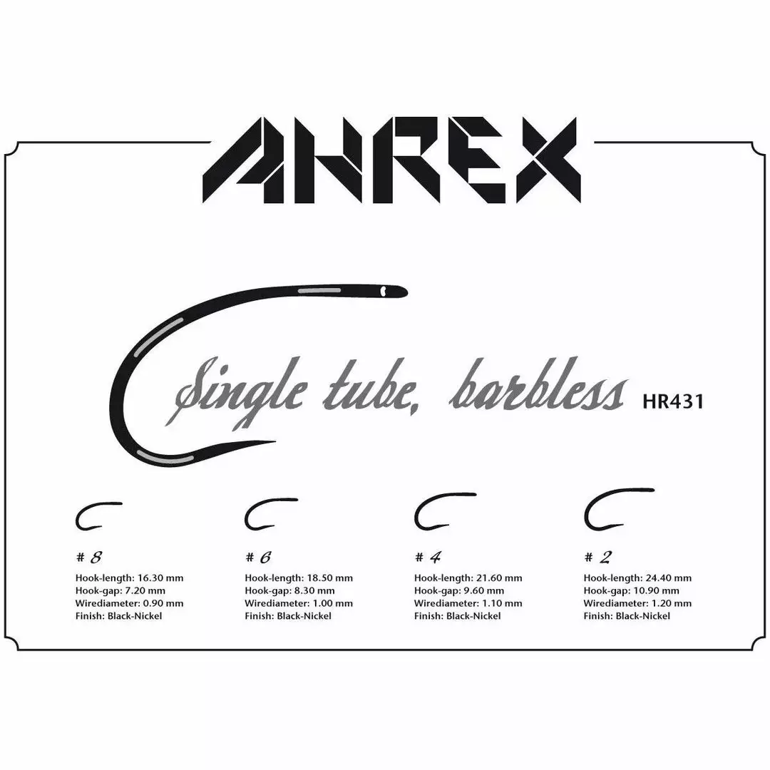 Ahrex HR431 Barbless Home Run Tube Single Hook Hooks 2 Ahrex HR431 Barbless Home Run Tube Single Hook Hooks