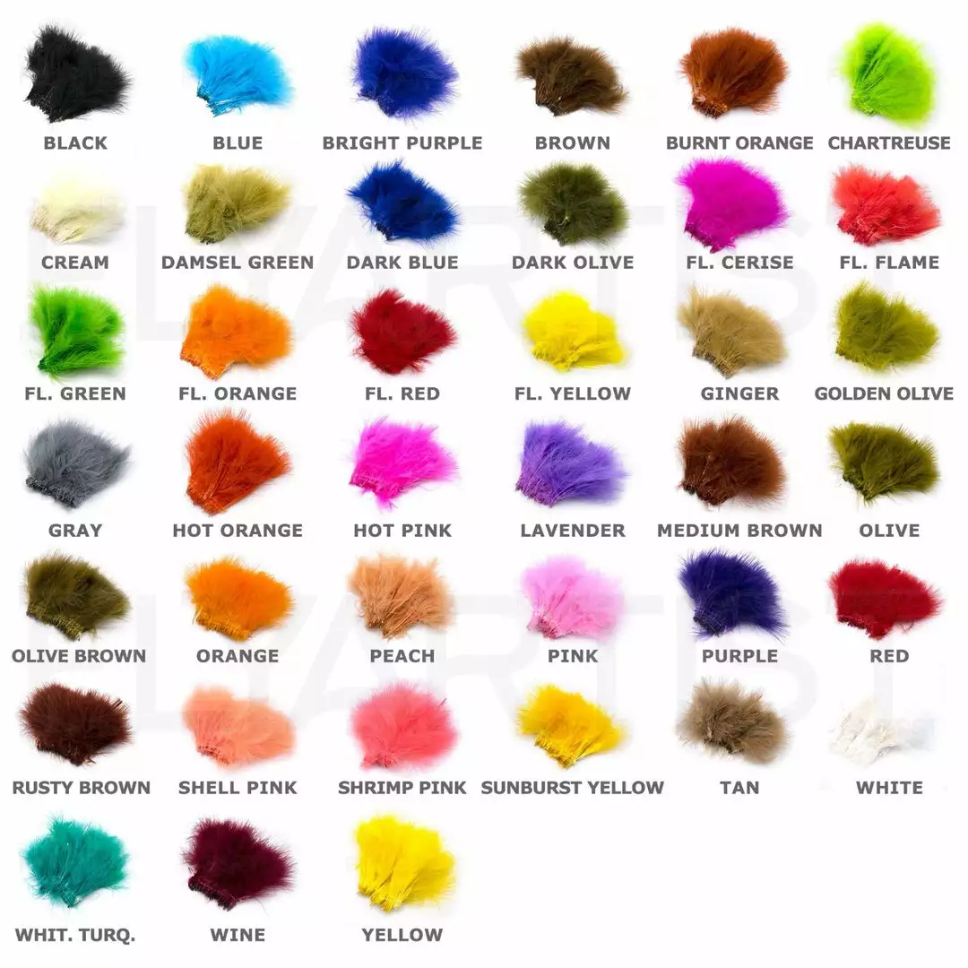 Hareline Strung Marabou Blood Quills Fly Tying Materials 2 Hareline Strung Marabou Blood Quills Fly Tying Materials