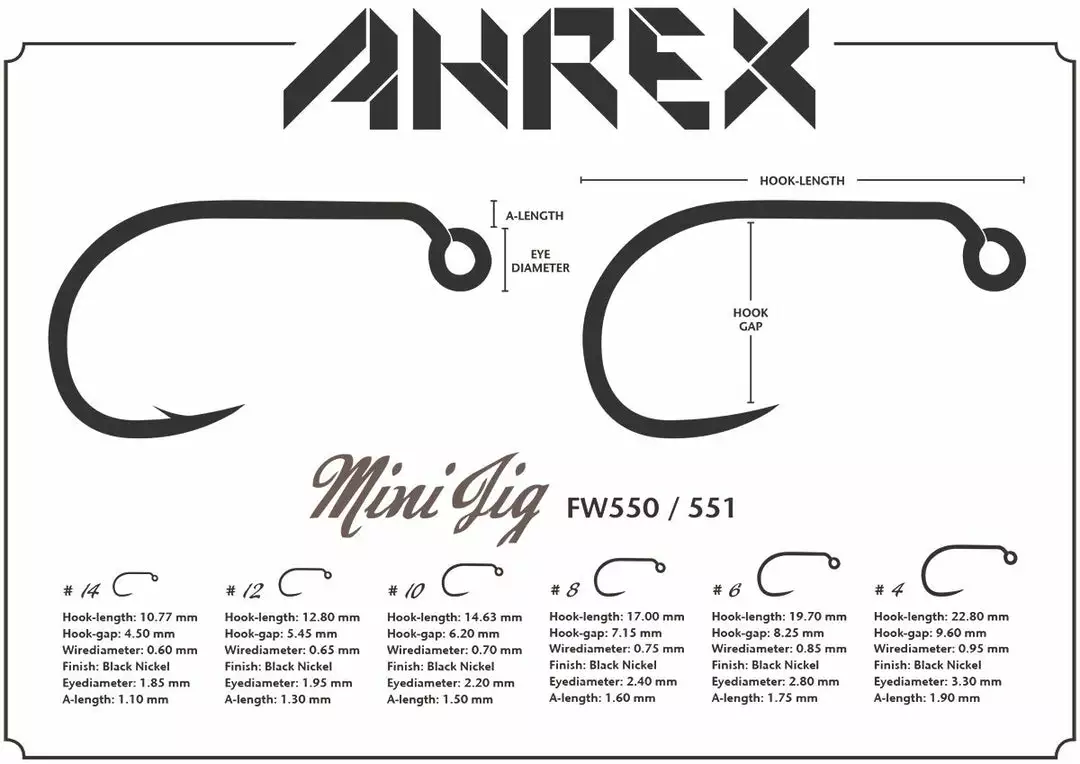 Ahrex FW550 Mini Jig Barbed Hook 2 Ahrex FW550 Mini Jig Barbed Hook