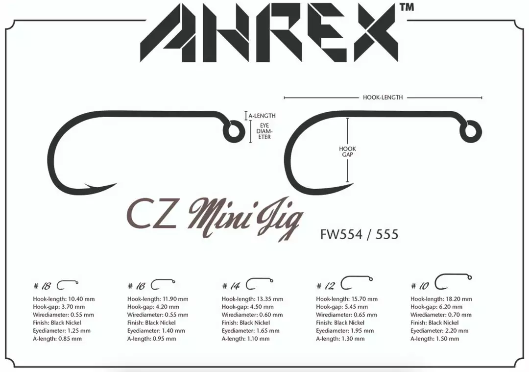Hooks Ahrex FW554 CZ Mini Jig Hook 2 Hooks Ahrex FW554 CZ Mini Jig Hook