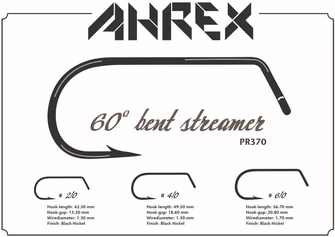 Ahrex PR370 60-Degree Bent Jig Streamer Hook 2 Ahrex PR370 60-Degree Bent Jig Streamer Hook