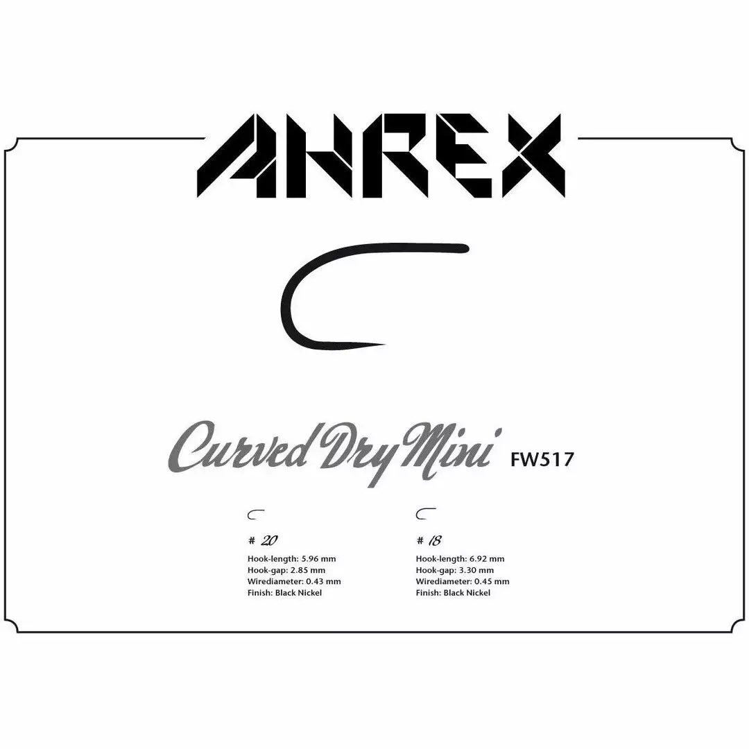 Ahrex FW517 Barbless Freshwater Curved Dry Mini Hook Hooks 2 Ahrex FW517 Barbless Freshwater Curved Dry Mini Hook Hooks