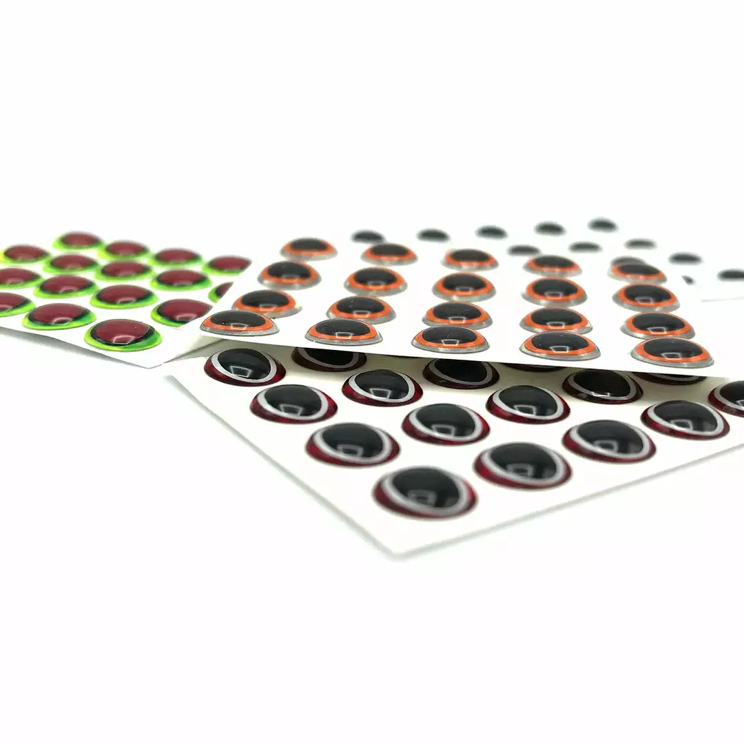 Hareline Fly Tying Materials Oval Pupil 3D Adhesive Eyes 2 Hareline Fly Tying Materials Oval Pupil 3D Adhesive Eyes