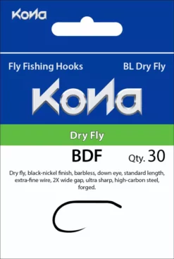 Kona BDF Barbless Dry Fly Hook Hooks